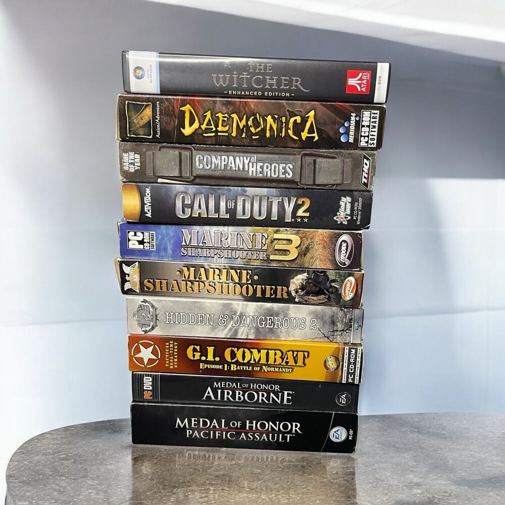 Lot of 10 PC Games FPS & Strategy | Medal of Honor, Call of Duty, Witcher, More